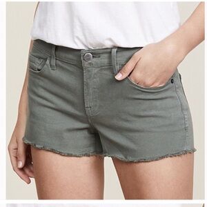 Frame denim le cut off shorts in khaki green